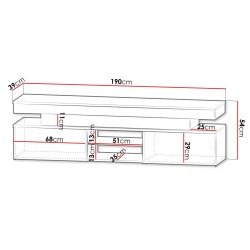 Meuble Tv LESTIRO avec éclairage LED