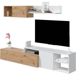 Ensemble meuble TV JULIA 220 cm style scandinave réversible