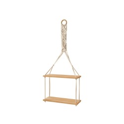 Etagere Murale Bois et cordes KANORO II Boheme Deco - 2 étagères