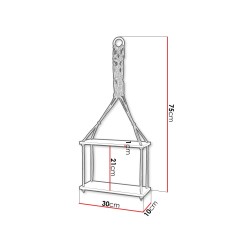 Etagere Murale Bois et cordes KANORO II Boheme Deco - 2 étagères