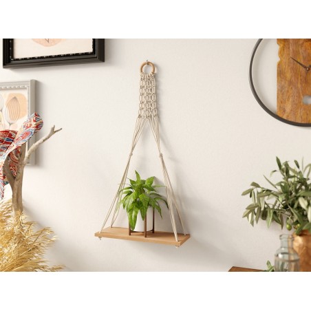 Etagere Murale Bois et cordes KANORO Boheme Deco - 1 étagère