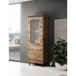 Vitrine 1 porte NORI 60 cm style industriel