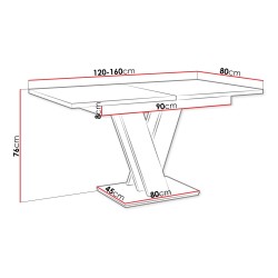 Table de salle à manger Atraks - Rectangulaire - Pratique - Table extensible