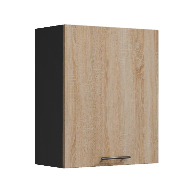 LILA - Meuble de cuisine haut 60 cm 1 porte couleur blanc ou bois