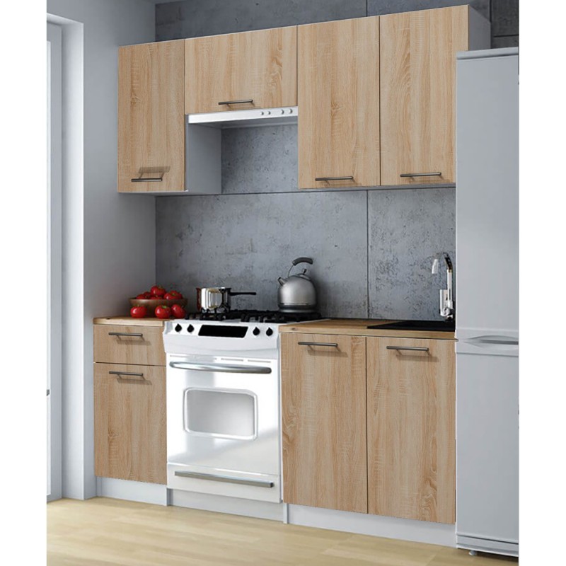 Cuisine complète 180 cm NILA couleur bois petit prix