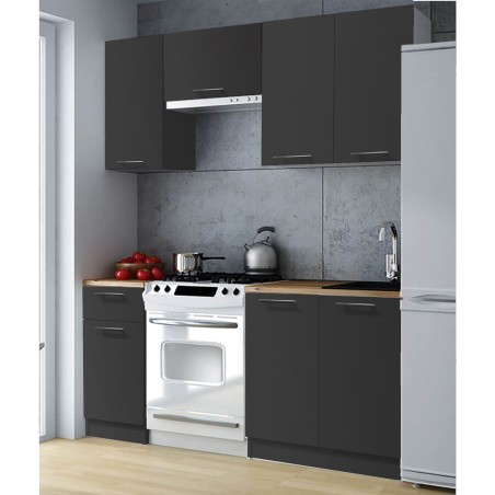 Cuisine complète 180 cm NILA couleur bois petit prix