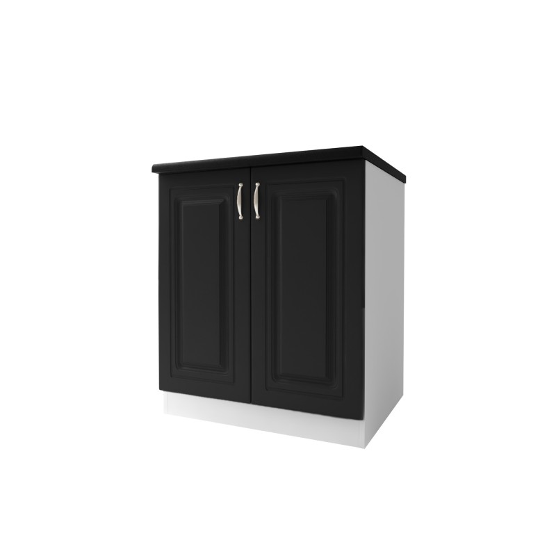 Meuble de cuisine bas 2 portes 60 cm DINA mélaminé avec 1 étagère