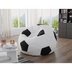 Pouf Akimbo ballon de foot - Coussin d'intérieur couleur blanc et noir