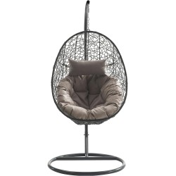 Fauteuil suspendu extérieur avec armature en acier et coussin Bordia