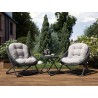 Ensemble de Salon de Jardin Husteo. 2 fauteuils et 1 table couleur gris