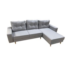 RECONDITIONNE - Canapé d'angle convertible VIG82 en tissu gris