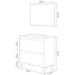 Dakota Meuble de Salle de Bain sous-vasque Couleur Bois 80 x 80 x 45 cm