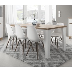 Table LIER couleur blanc et bois style scandinave