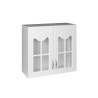 Meuble de cuisine haut 2 portes vitrines 80 cm DINA mélaminé avec 1 étagère