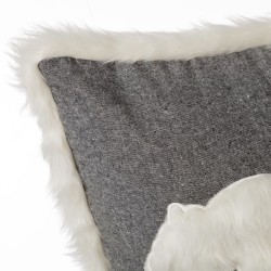 Coussin POLAR BEAR gris 45 x 45 cm