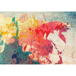 Tableau mappe monde couleur de l'arc en ciel