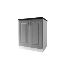 Meuble de cuisine bas 2 portes 60 cm DINA mélaminé avec 1 étagère