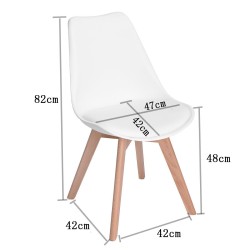 Lot de 4 chaises scandinaves blanche IJIE