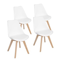 Lot de 4 chaises scandinaves blanche IJIE