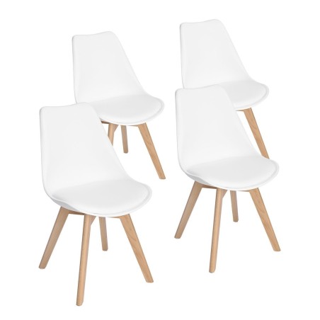 Lot de 4 chaises scandinaves blanche IJIE