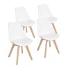 Lot de 4 chaises scandinaves blanche IJIE