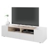 Meuble TV scandinave TAMIKO bois et blanc moderne et design pas cher