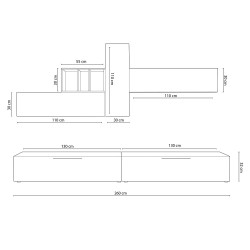 Ensemble de meubles TV ELIO style scandinave nordique avec meuble bas 260 cm