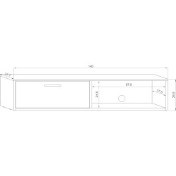 Meuble télé de 140 cm TILA bois et blanc ou gris moderne et pas cher