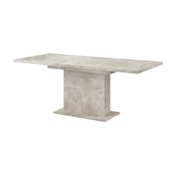 Table rectangle + allonge GLIANT 160 - 200 cm couleur béton, industrielle ou bois