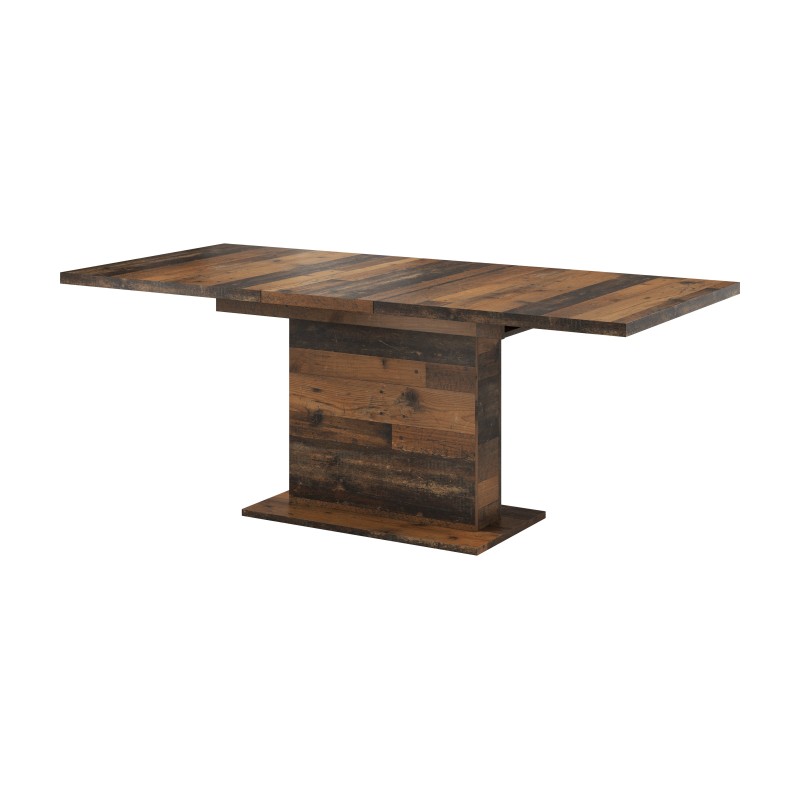 Table rectangle + allonge GLIANT 160 - 200 cm couleur béton, industrielle ou bois