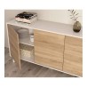 ZAIKI - Buffet contemporain blanc et decor chene style scandinave - L 154 cm