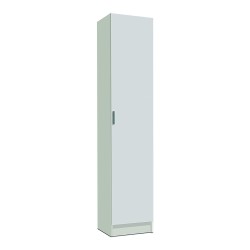 AMORIO - Armoire multifonction 1 porte. Dim. 37 x 37 x 180 cm. Mélaminé Blanc