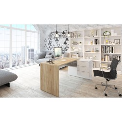 Bureau angle avec caisson 3 tiroirs