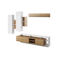 Ensemble TV ILDA bois et blanc moderne et design