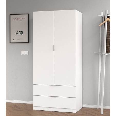 Armoire penderie 2 portes et 2 tiroirs