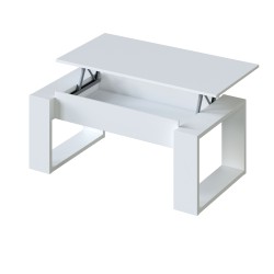 NOVA - Table Basse relevable Finition Blanc artik