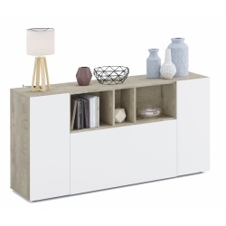 LASKA - Buffet / commode 3 portes chêne alaska et blanc moderne et design