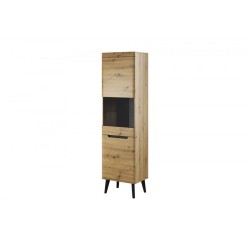 Salon complet NORDY style industriel pied noir bois effet vieilli