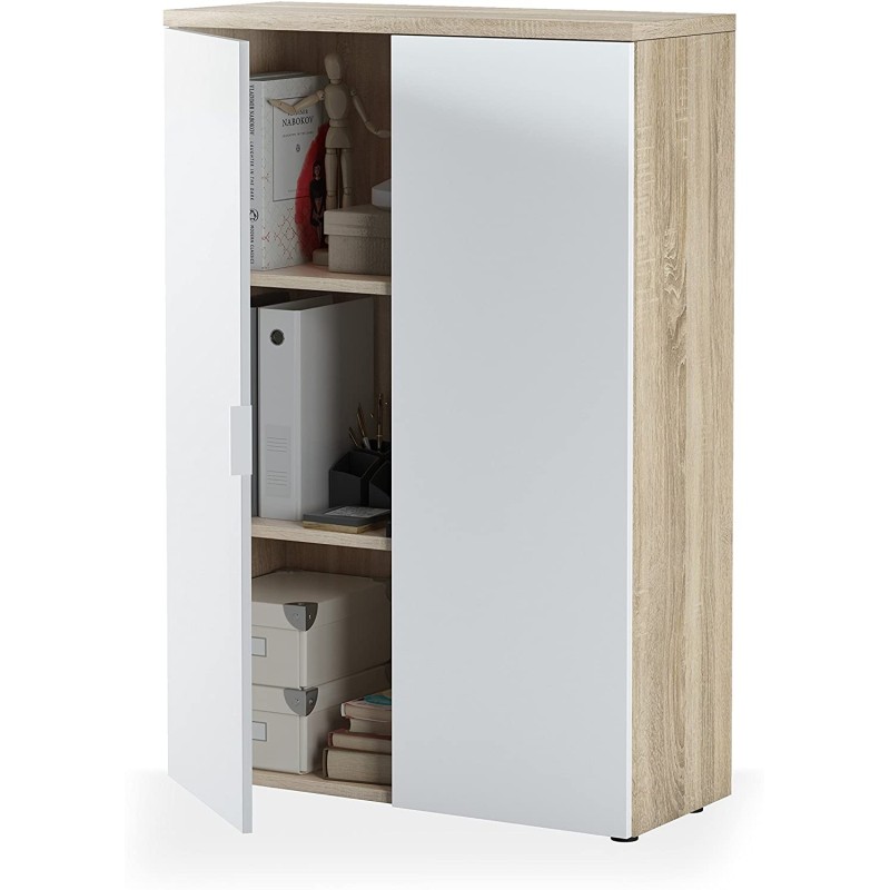 Meuble de Bureau Blanc et Chêne Canadian 119 x 80 x 32,5 cm