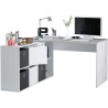 Bureau réversible modèle Adapta XL Gris Ciment et Blanc 74 x 136 x 139 cm habitdesign