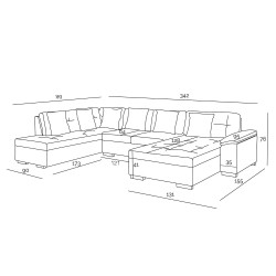 Canapé panoramique en U Atrium en tissu et simili design et pas cher