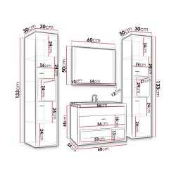 Meubles de salle de bain Oler II style nordique nature